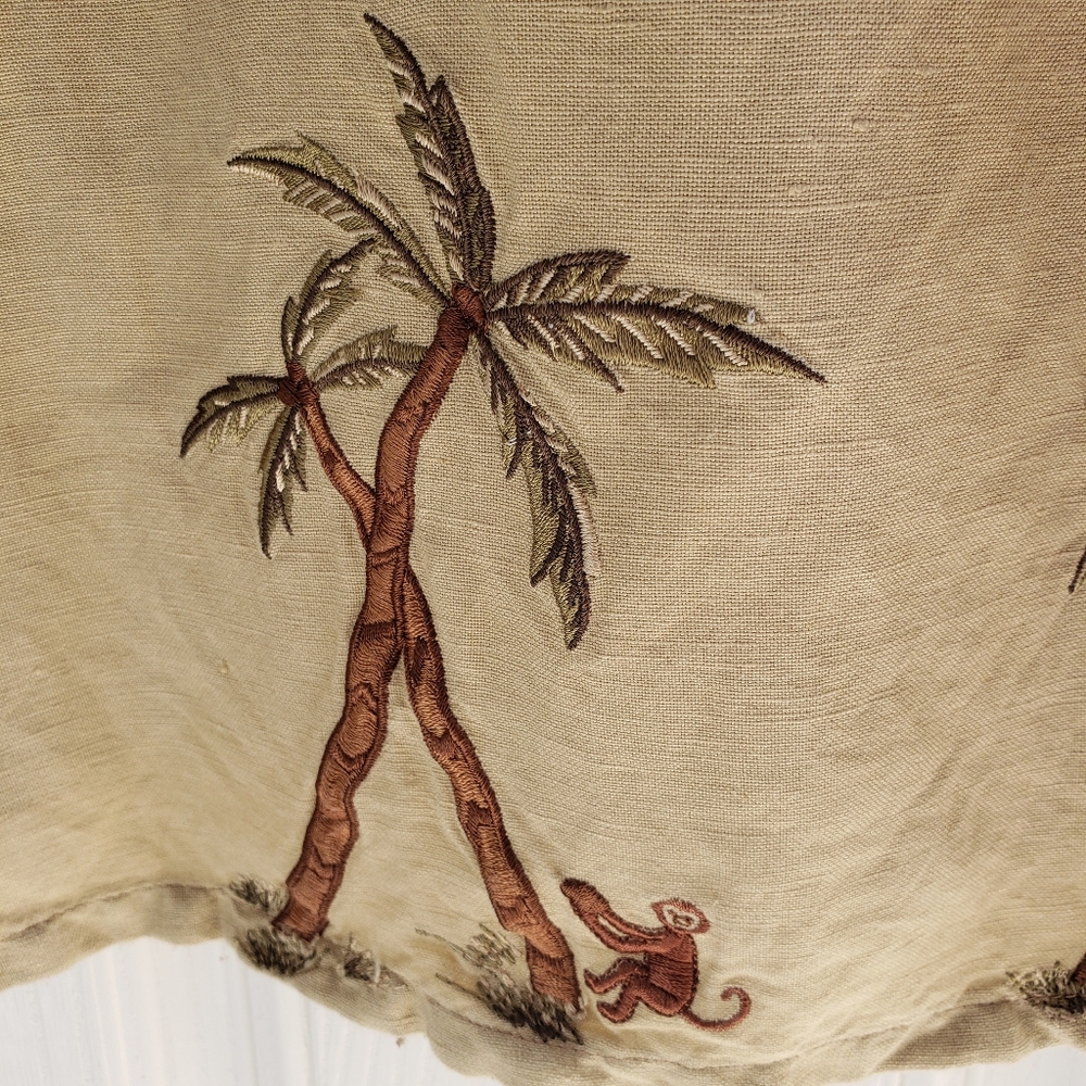 Studio 1 Tan Sleeveless Dress With Palm Tree Print Appliqué - Picture 11 of 11